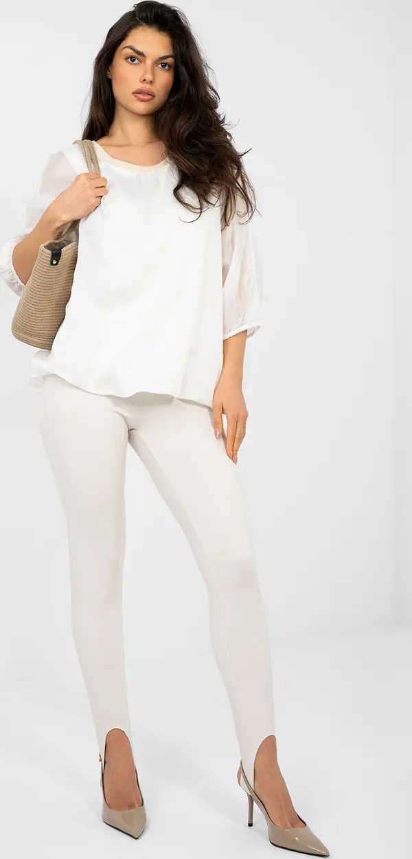 Italy Moda Бяла блуза с къс ръкав