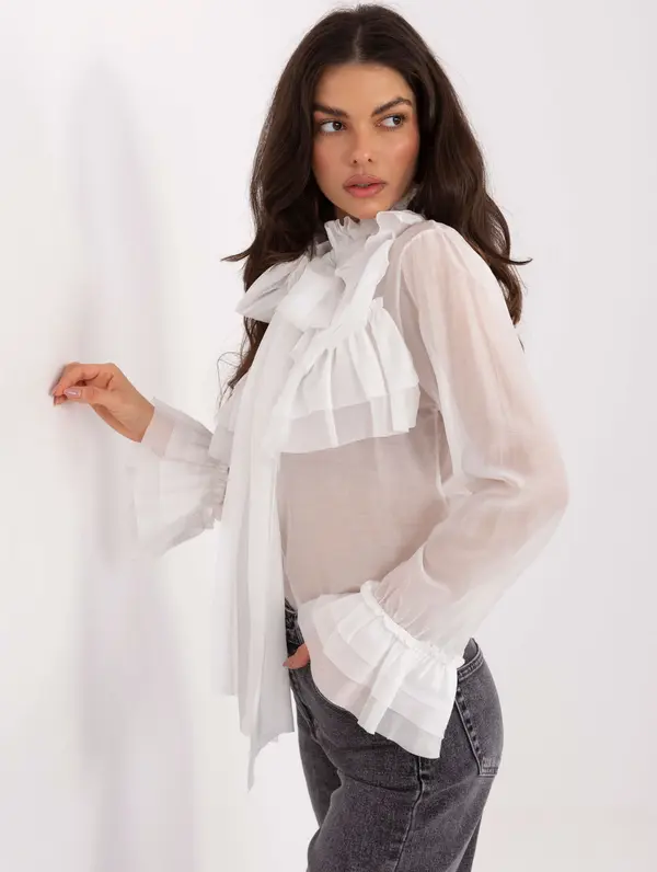 Factory Price Бяла блуза с волани