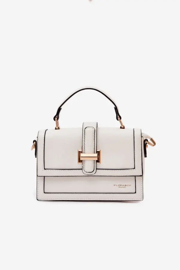 FLORA & CO Бяла чанта за през рамо Flora&amp;Co