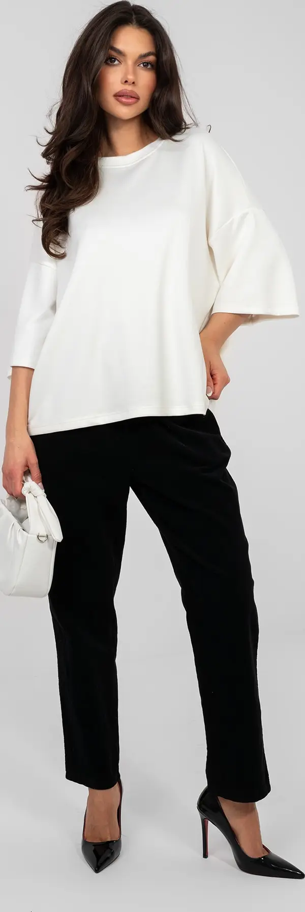 RUE PARIS Бяла дамска блуза с голям размер