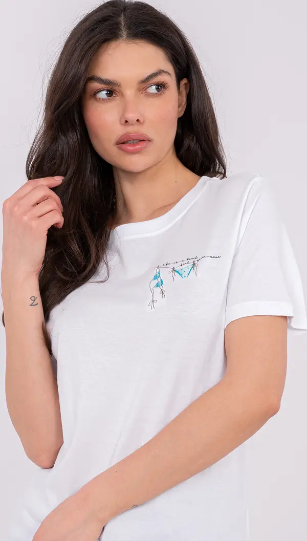 EIGHT 2 NINE Бяла дамска тениска с къс ръкав