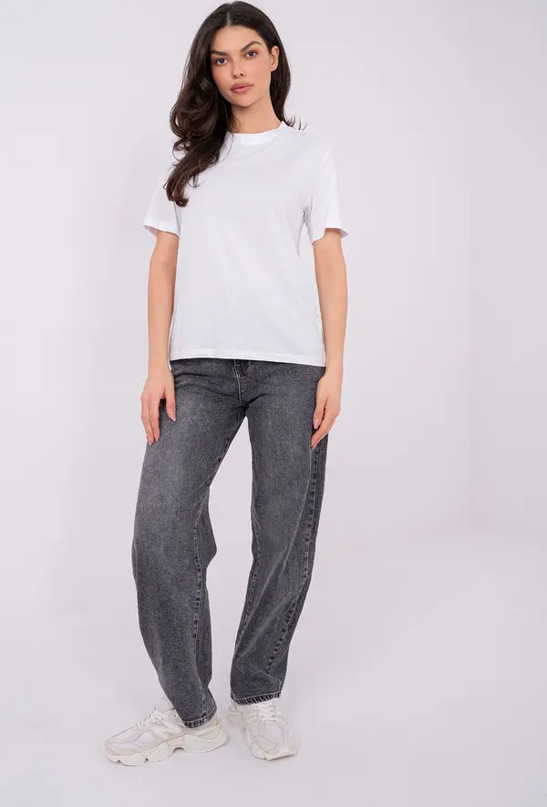 Sublevel Бяла дамска тениска с къс ръкав