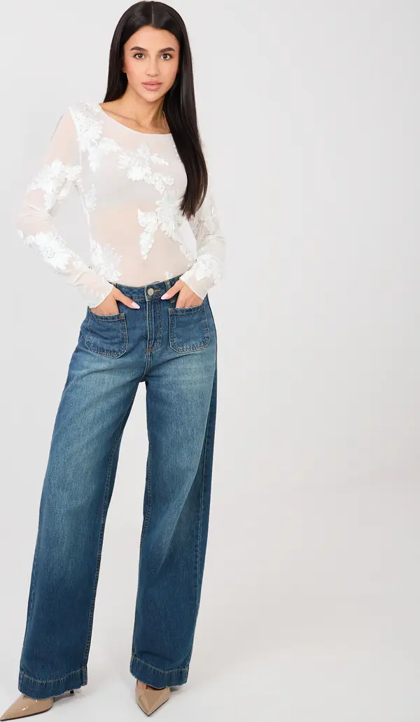 Italy Moda Бяла дантелена блуза