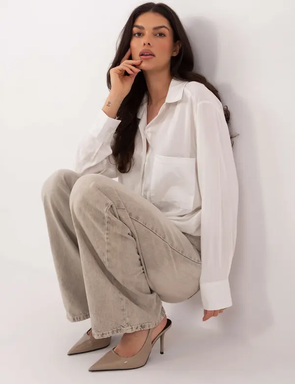 LAKERTA Бяла едноцветна риза