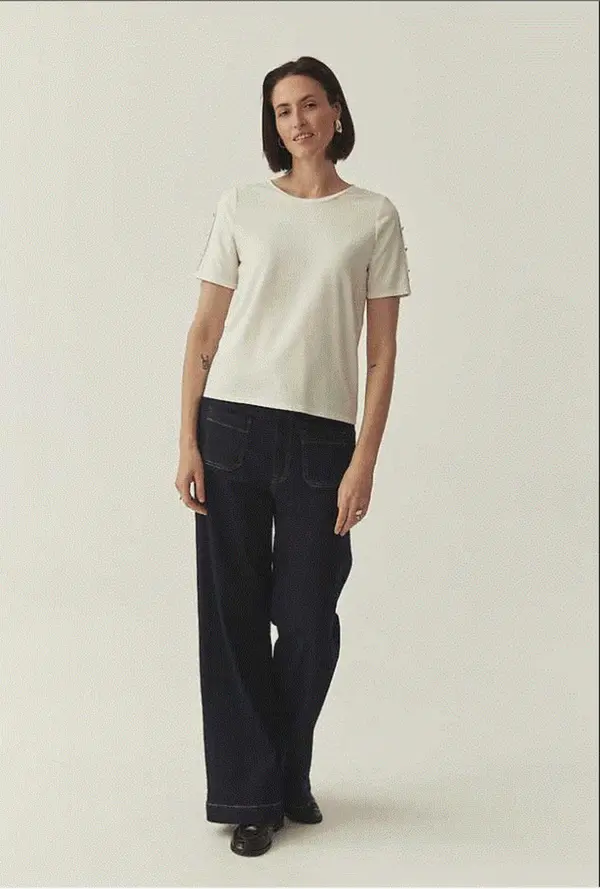 Tatuum Бяла плетена блуза с модал Wiri Tatuum