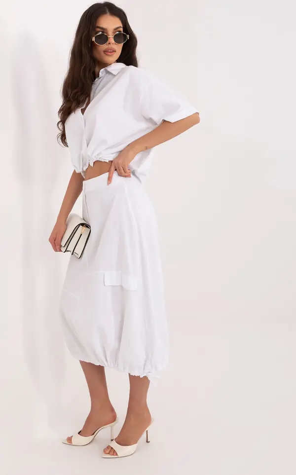 RUE PARIS Бяла пола с връзки