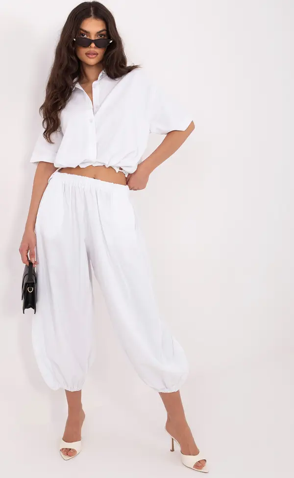 Italy Moda Бяла раирана риза без ръкави