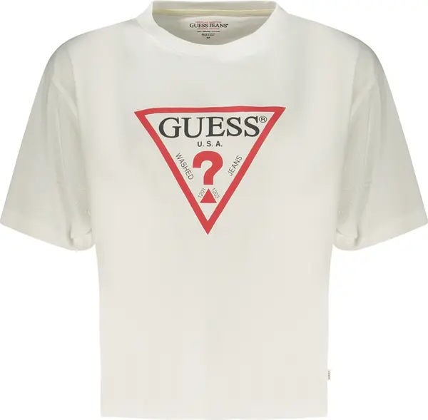 GUESS JEANS Бяла тениска Guess с къс ръкав