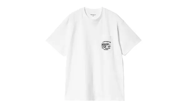 Carhartt Wip Бяла тениска с джоб Carhartt WIP S/S Fragments