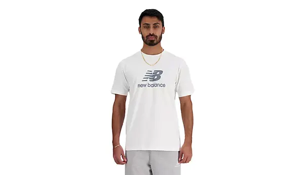 New Balance Бяла тениска с лого на New Balance Sport Essentials