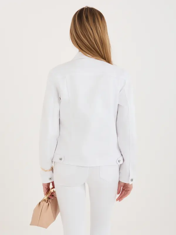 Factory Price Бяло дънково яке с яка