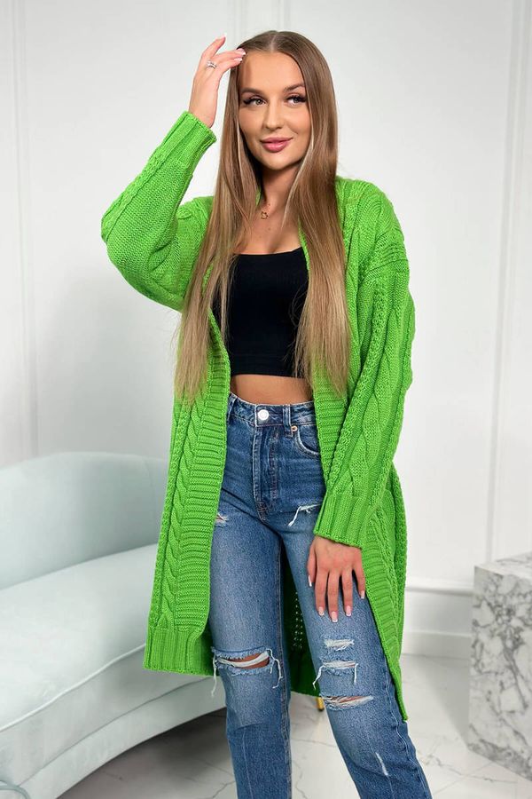 marka niezdefiniowana Cable knit sweater light green