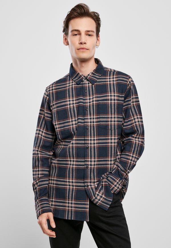 Urban Classics Campus Plaid Shirt Dark Blue/Rust