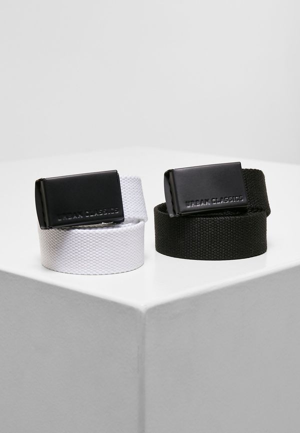 Urban Classics Kids Canvas belt Kids 2-Pack black+white