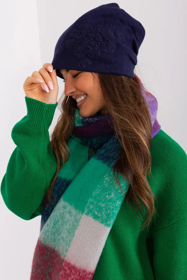 Wool Fashion Italia Cap-AT-CZ-23250.36P-navy blue