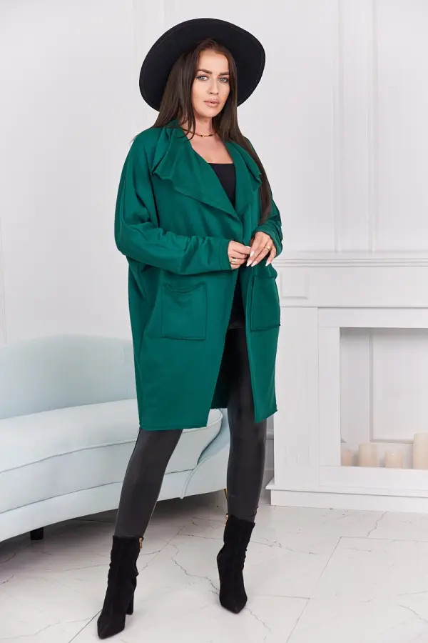 Kesi Cape with pockets dark green
