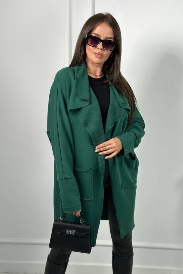 marka niezdefiniowana Cape with pockets dark green