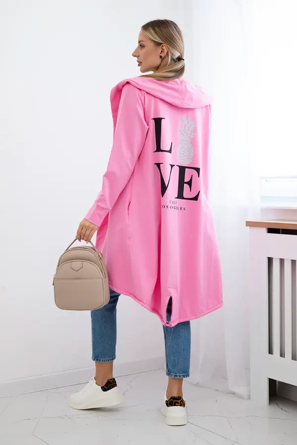 Kesi Cardigan with light pink print