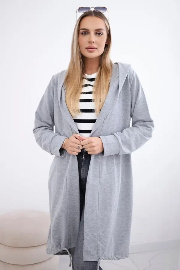 Kesi Cardigan with oversize print grey