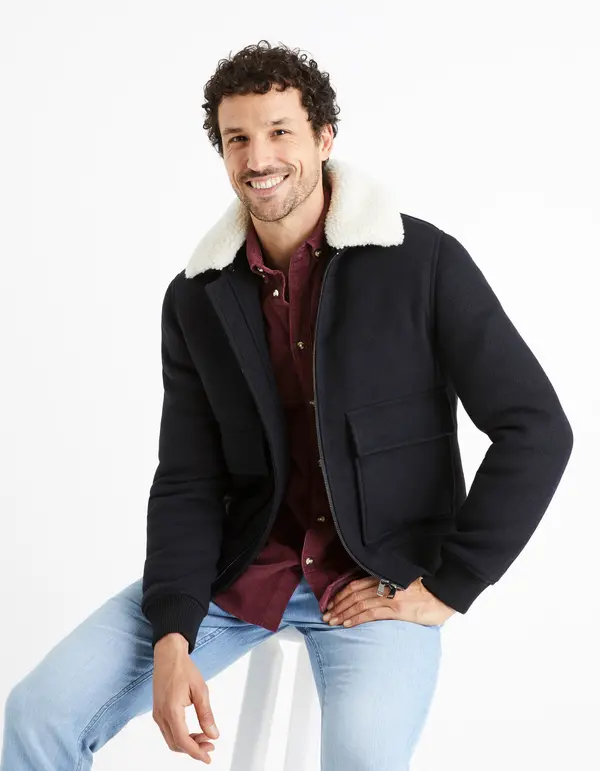 Celio Celio Bomber Jacket with Zipper Cuaviator - Mens