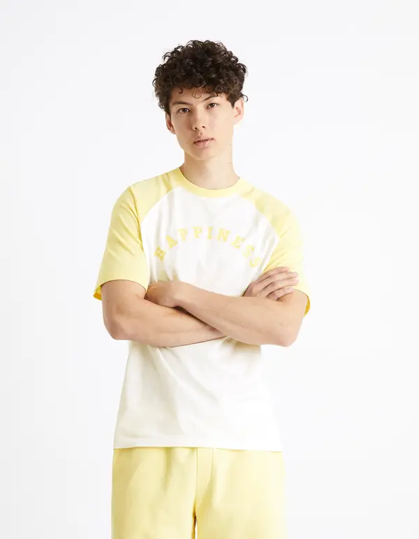 Celio Celio Ceraglan Happiness Cotton T-Shirt - Men's