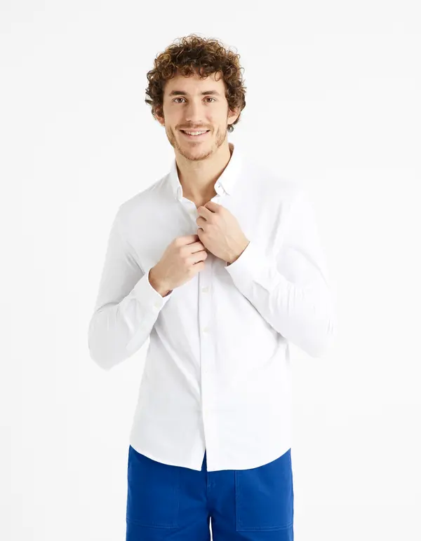 Celio Celio Cotton Pique Shirt Bapik - Mens
