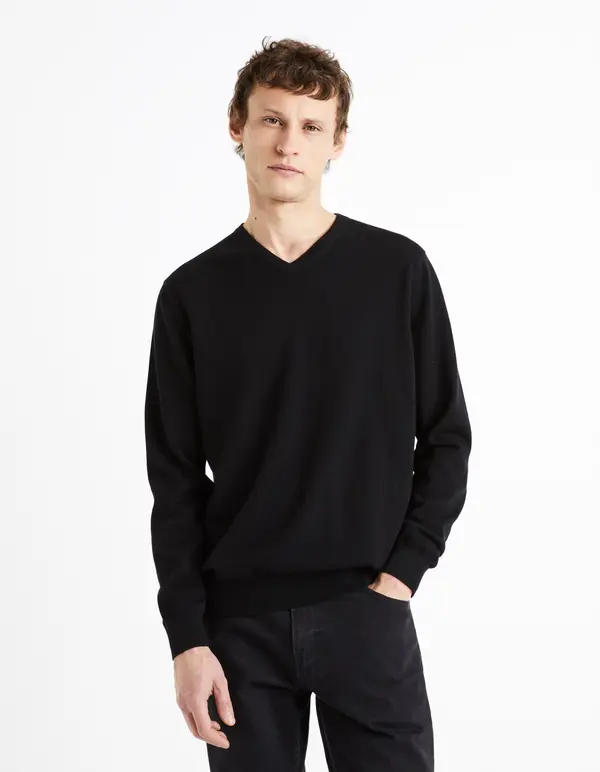 Celio Celio Cotton Sweater Decotonv - Mens