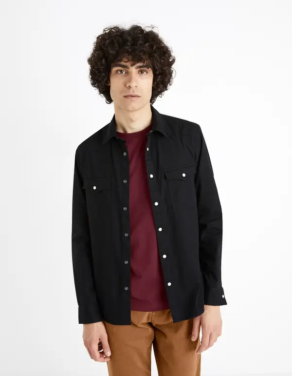 Celio Celio Denim Shirt Modern Fit Cadenlo - Mens