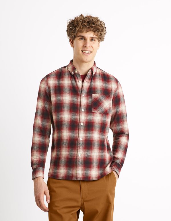 Celio Celio Flannel Plaid Shirt Camulto - Men