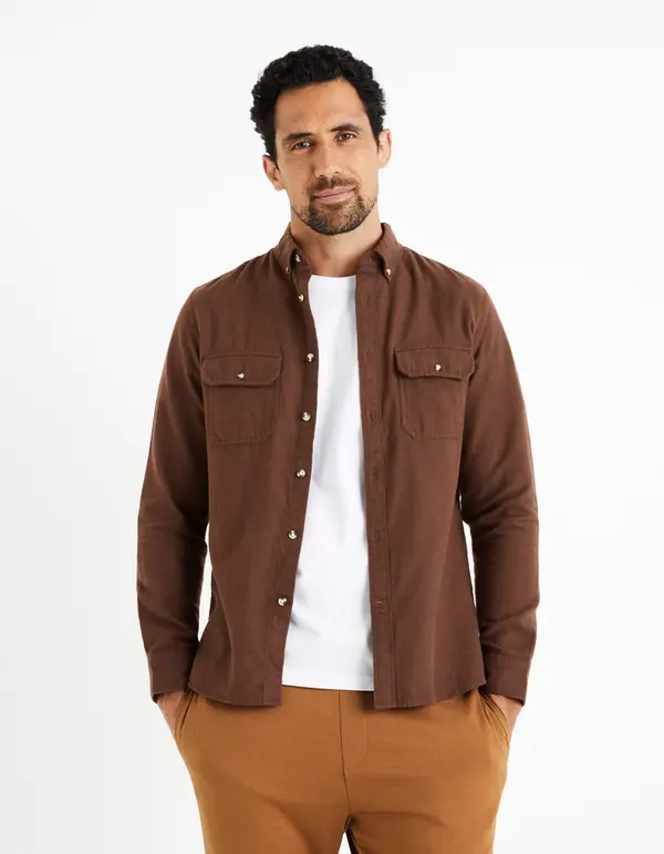 Celio Celio Flannel Shirt Caoflacko - Men's