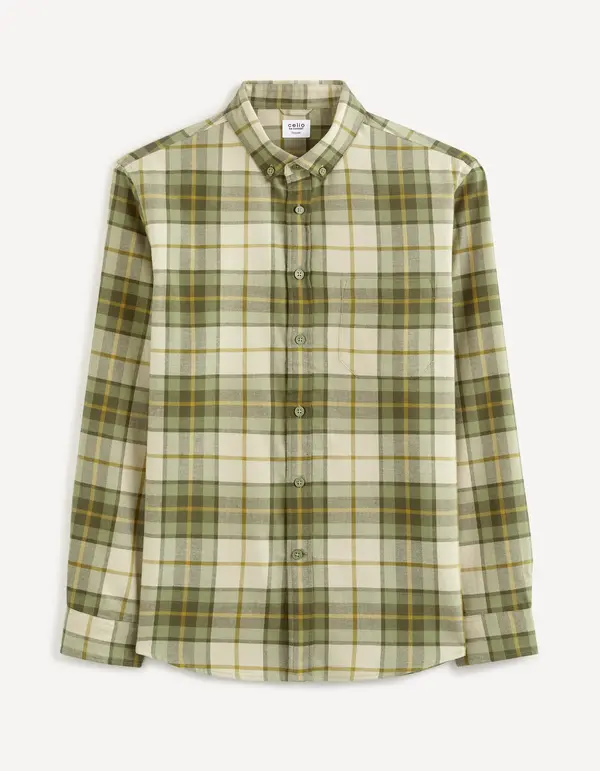 Celio Celio Plaid Cotton Shirt - Mens