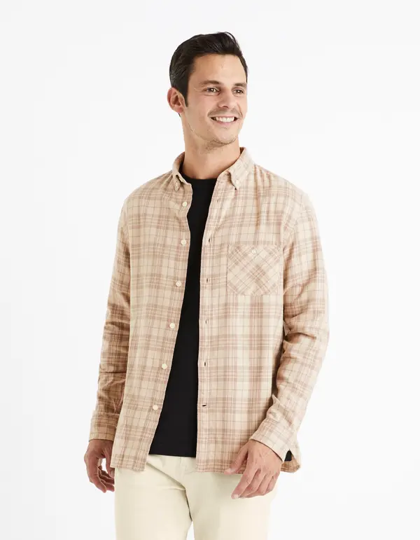 Celio Celio Plaid Flannel Shirt Canewto - Mens