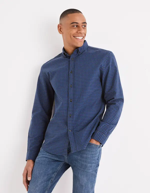Celio Celio Plaid Shirt 100% Cotton - Mens