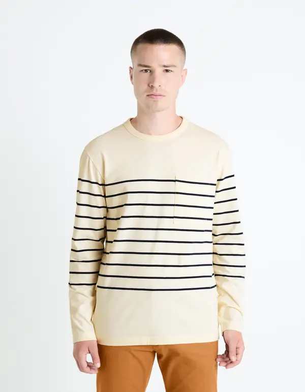 Celio Celio Striped T-Shirt Veboxmlr - Men's
