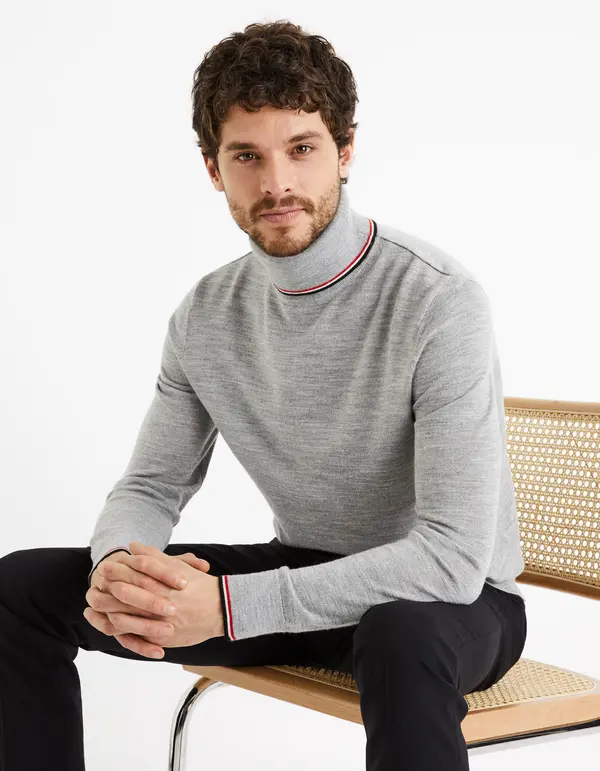 Celio Celio Sweater with Turtleneck Deblack - Mens