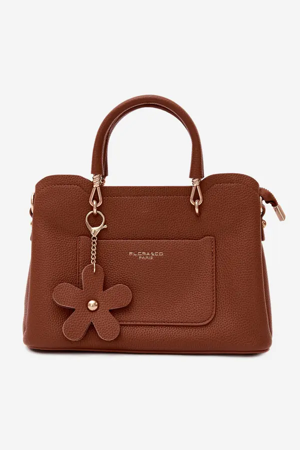 FLORA & CO Чанта от имитация на кожа Noomi в тъмносиво-кафяво Flora&amp;Co