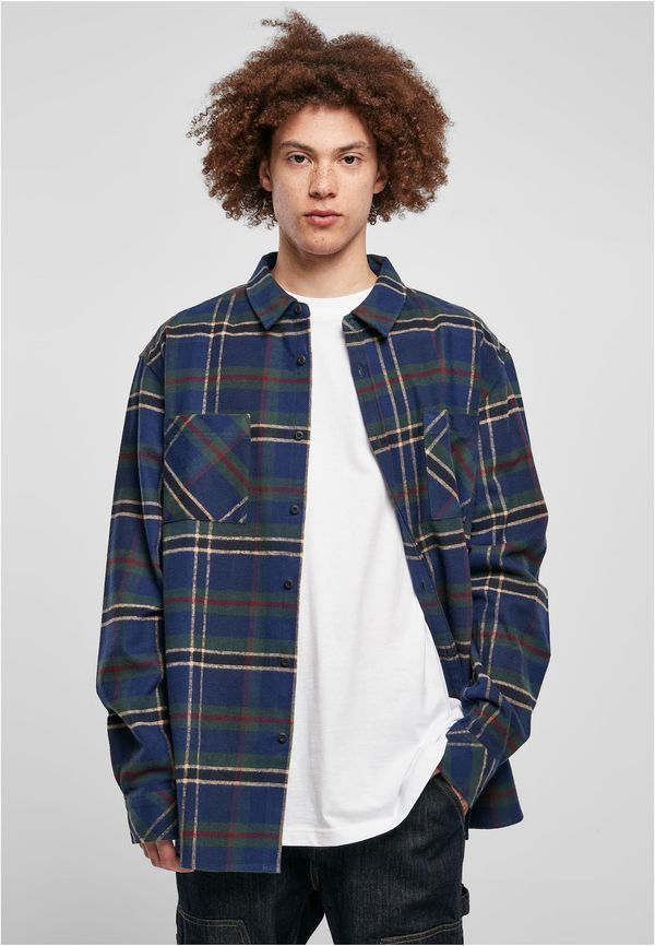 Urban Classics Checkered mountain shirt navy blue/bottle green