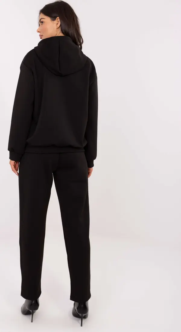 Italy Moda Черен дамски комплект с качулка