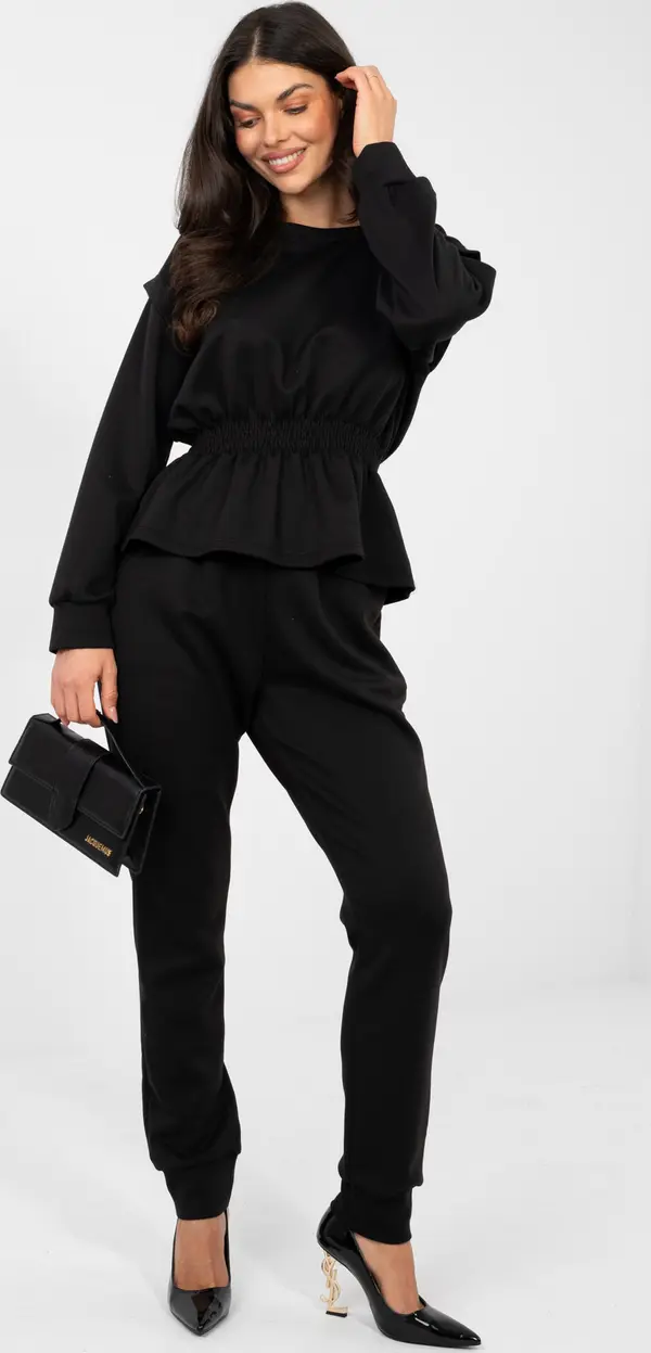 RUE PARIS Черен комплект с долнище за джогинг