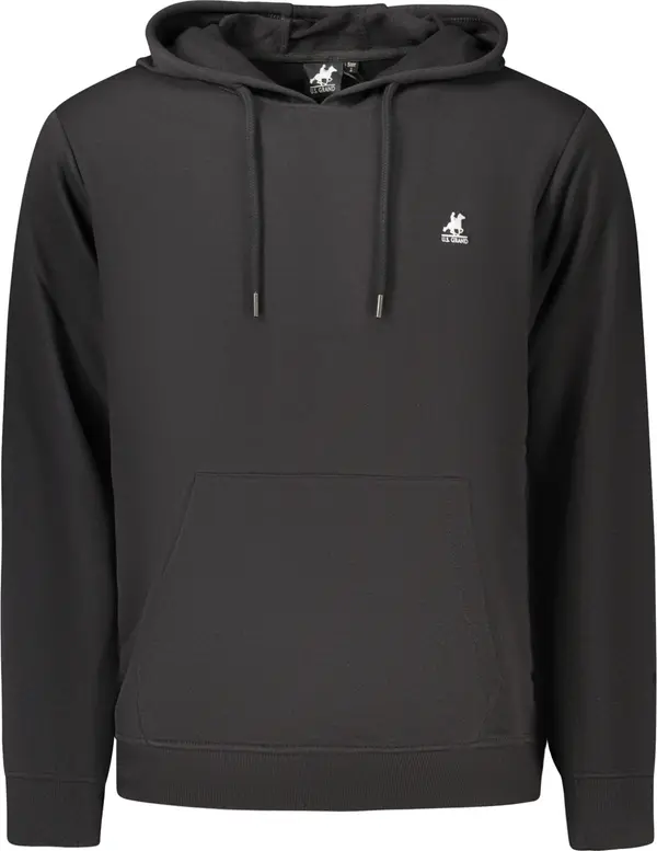 U.S. GRAND Черен мъжки суитшърт без качулка