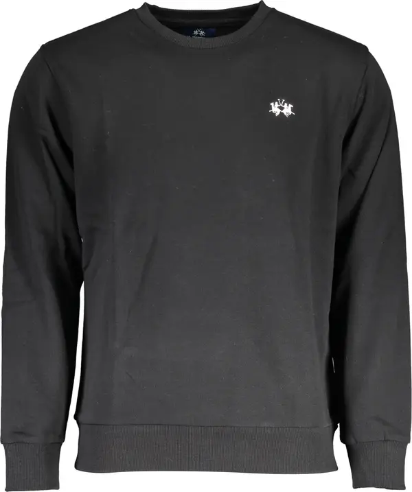 La Martina Черен мъжки суитшърт без качулка