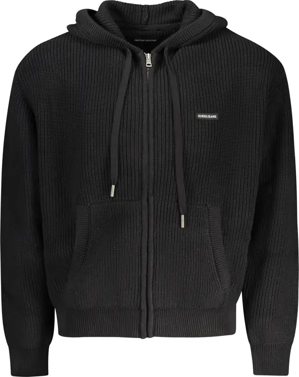 GUESS JEANS Черен мъжки суитшърт с цип