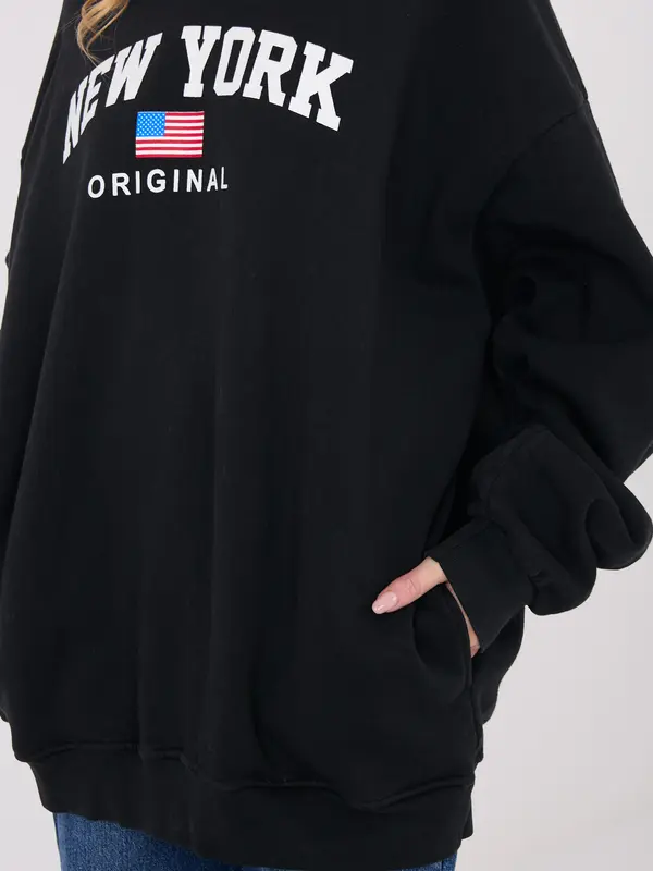 Factory Price Черен оригинален суитшърт New York