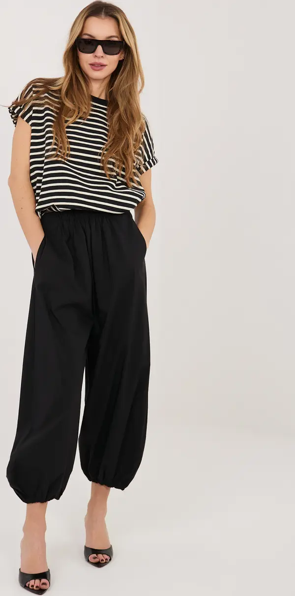 RUE PARIS Черен панталон с джобове RUE PARIS