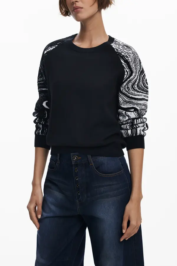 DESIGUAL Черен пуловер Desigual за жени
