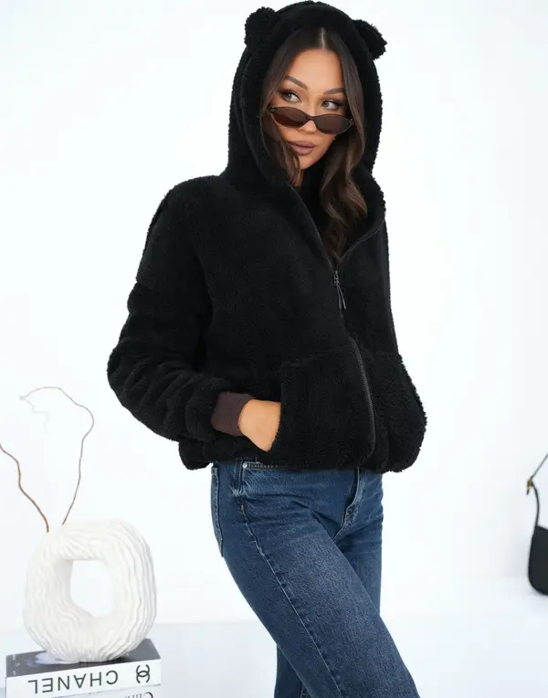 Factory Price Черен суичър с качулка и уши