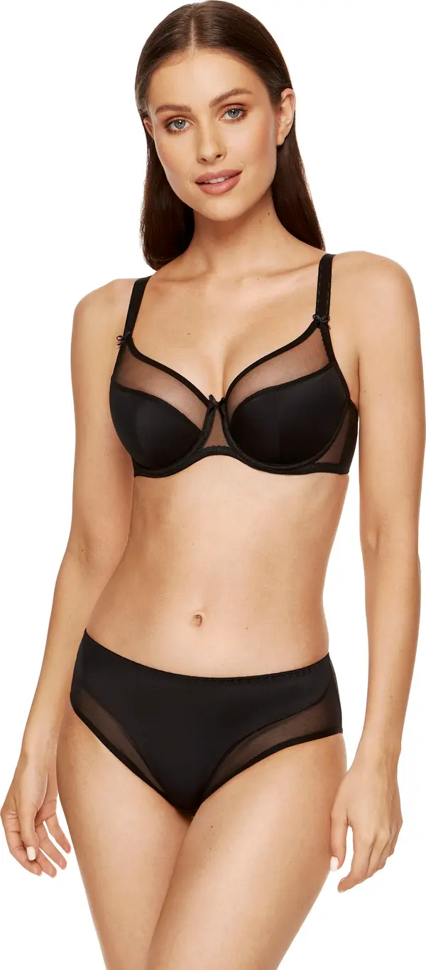 Gorteks Черен сутиен с прозрачни детайли