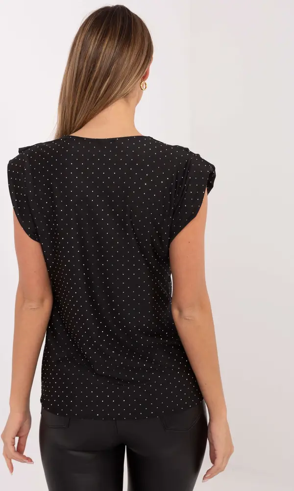 Italy Moda Черна блуза на точки