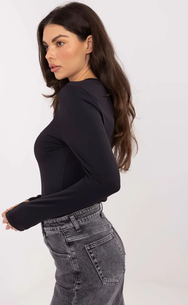 Sublevel Черна блуза с дълъг ръкав