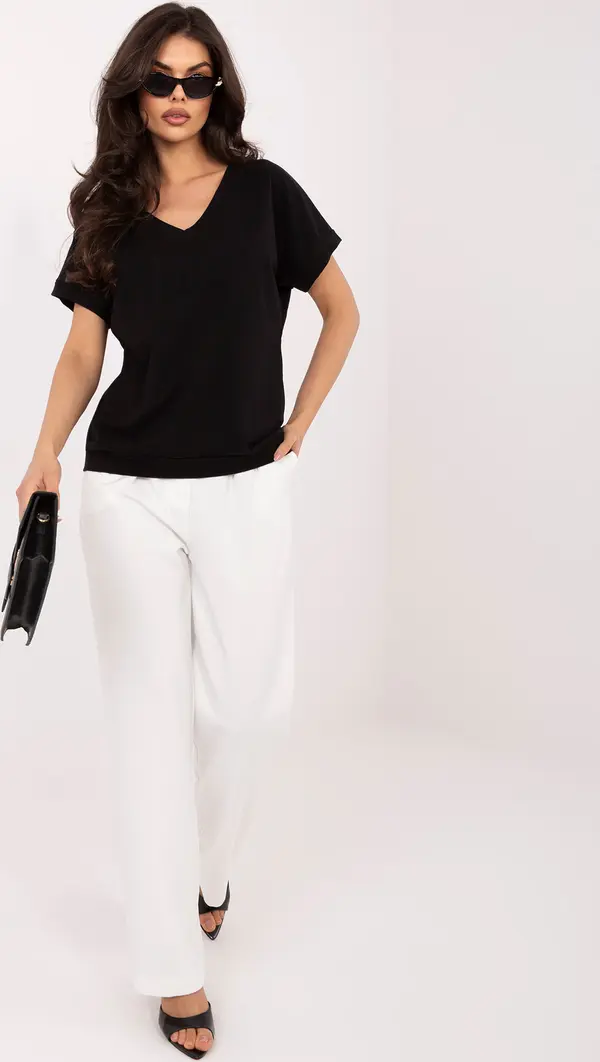 RUE PARIS Черна блуза с изрез на гърба